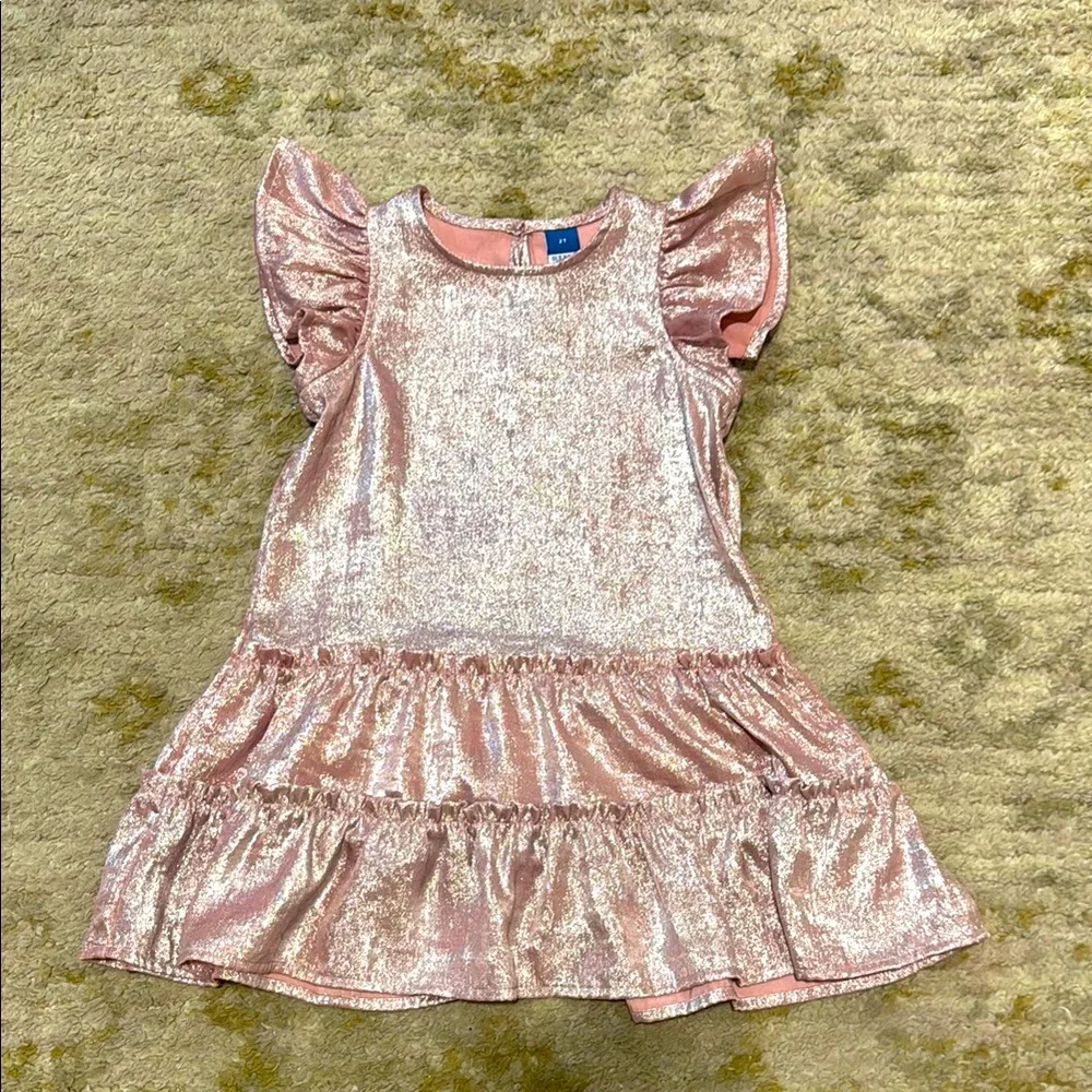 Old Navy Toddler Girl Sparkle Shiny Pink Dress 2T